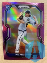 2021 Panini Prizm Ian Anderson #82 Rookie RC Purple Prizm SP ATL Braves